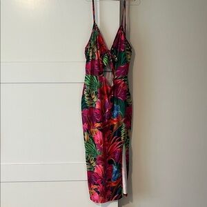 SHEIN Vibrant Floral Midi Dress